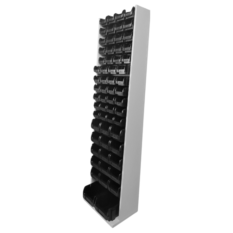 Regał magazynowy z czarnymi pojemnikami 1950x490x360 mm - 2