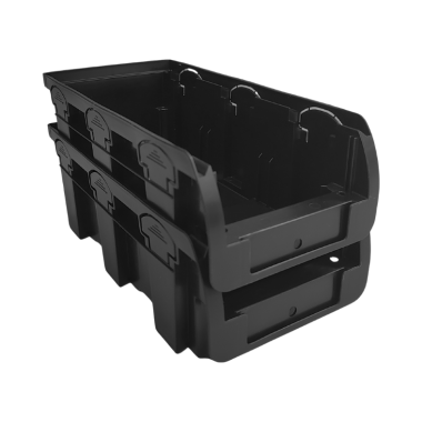 Pojemnik magazynowy warsztatowy czarny nr 2L - 215x102x75 mm - 2