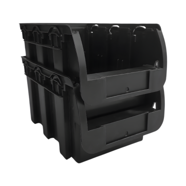 Pojemnik magazynowy warsztatowy czarny nr 3 - 240x150x125 mm - 2