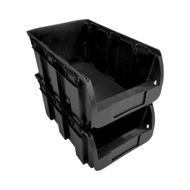 Pojemnik magazynowy warsztatowy czarny nr 4 - 345x210x150 mm - 2