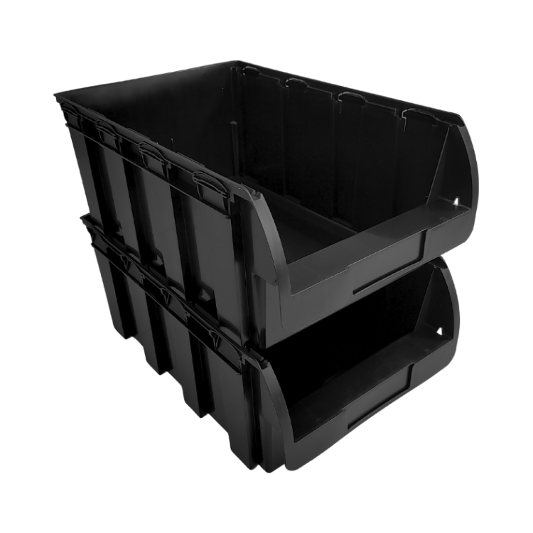 Pojemnik magazynowy warsztatowy czarny nr 5 - 500x310x200 mm - 3