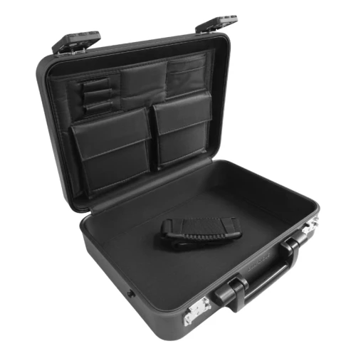 Walizka aluminiowa premium czarna CW-024 - 365x302x113 mm - 1