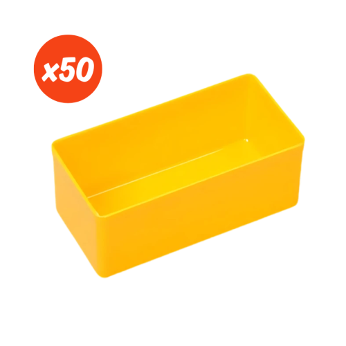 Zestaw żółtych pojemników wewnętrznych 108x54x45 mm - 50 sztuk - 1