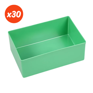 Zestaw zielonych pojemników wewnętrznych 162x108x63 mm - 30 sztuk - 1