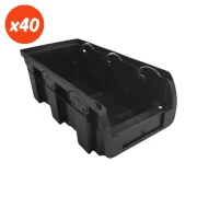 Zestaw pojemników magazynowych czarnych nr 2L - 60 sztuk - 1