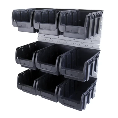 Zestaw pojemników magazynowych na ścianę Compact nr 3 - 9 sztuk - 2