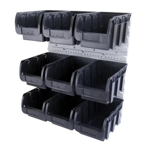 Zestaw pojemników magazynowych na ścianę Compact nr 3 - 9 sztuk - 2
