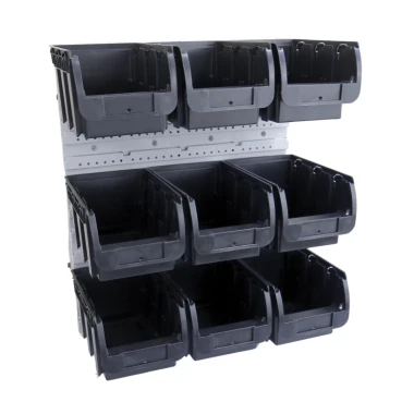 Zestaw pojemników magazynowych na ścianę Compact nr 3 - 9 sztuk - 1