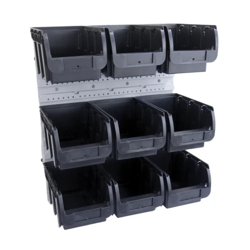 Zestaw pojemników magazynowych na ścianę Compact nr 3 - 9 sztuk - 1