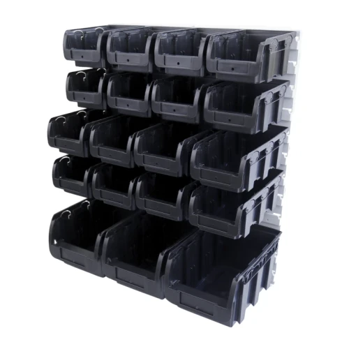 Zestaw pojemników magazynowych na ścianę Compact nr 2, 2L i 3 - 19 sztuk - 1