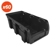 Zestaw pojemników magazynowych czarnych nr 2L - 60 sztuk - 1