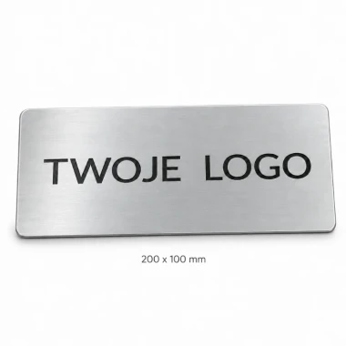 Duża plakietka z LOGO - 200x100 mm