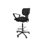 Obrotowe krzesło przemysłowe Black 01 H+RING PD WH z kółkami podnóżkiem i podłokietnikami - 2.png