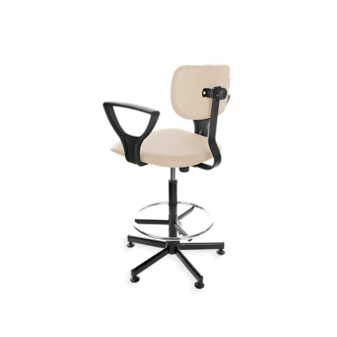 Obrotowe krzesło przemysłowe Black Eco H+RING PD ze stopkami podnóżkiem i podłokietnikami - 2.png