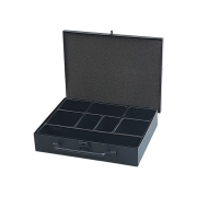 Kaseta metalowa mała z przegrodami 185x140x38 mm - 2