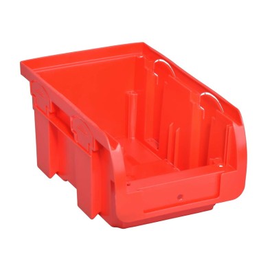 Pojemnik magazynowy warsztatowy nr 2 czerwony 160x102x75 mm - 1