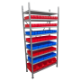 Regał 9 półek z 60 pojemnikami - 2000x1000x400 mm - 1