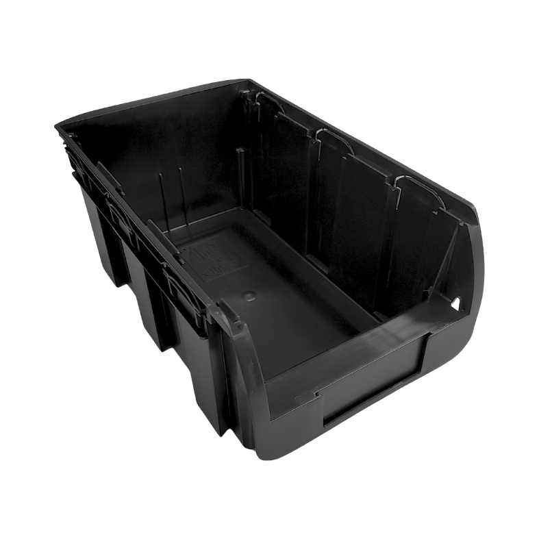 Pojemnik magazynowy warsztatowy czarny nr 4 - 345x210x150 mm - 1